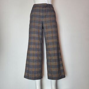 Express Gray Orange Plaid Cropped Trousers